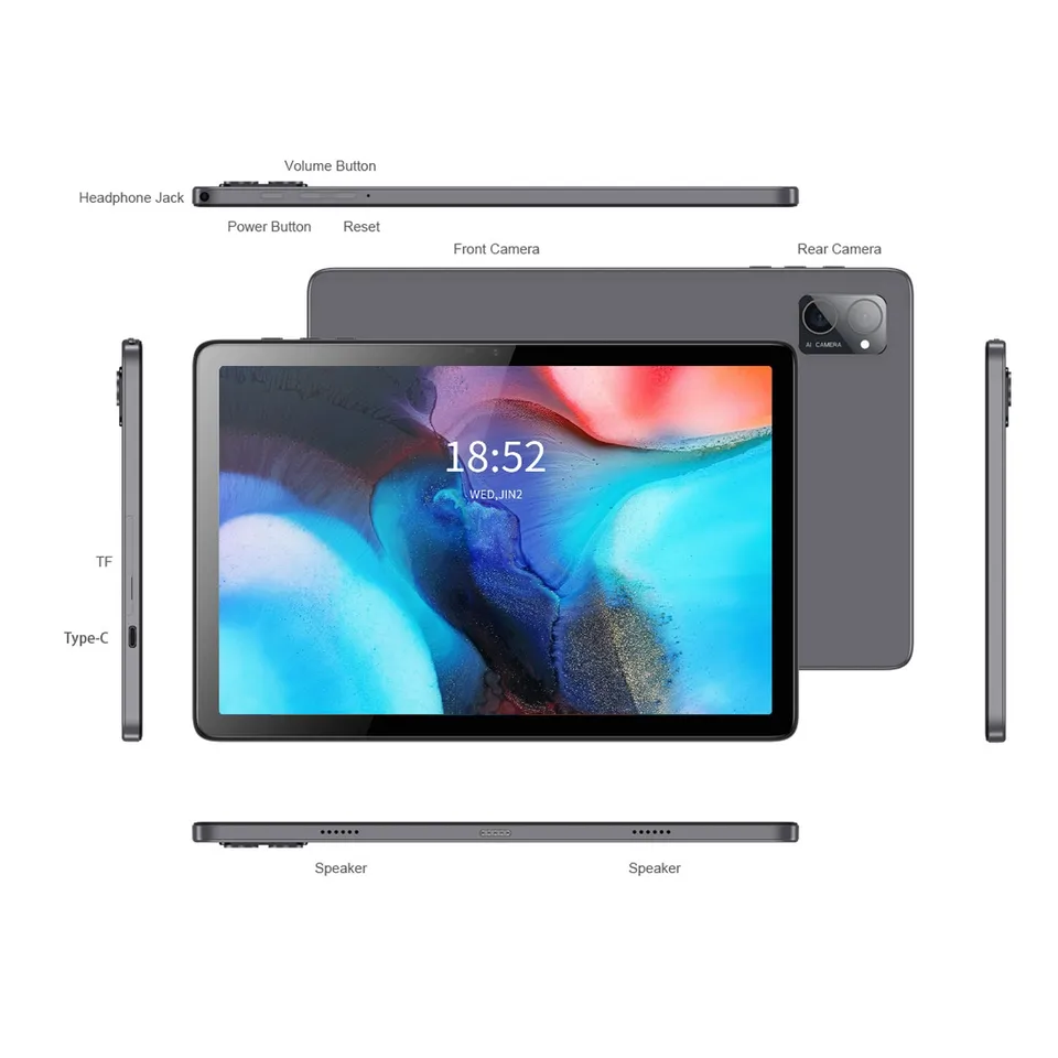 High end tableta android 10.1 inch MTK8183 6GB 258GB dual camera WiFi tablet with GPS FM Hd-MI Dual USB port