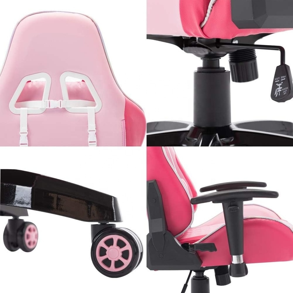 Ergonomic Cute Kitty Cat PC Computer Chair Rosa Silla Gamer Pro Quality Upholstery Custom Pc Women E-sports Gaming Chair