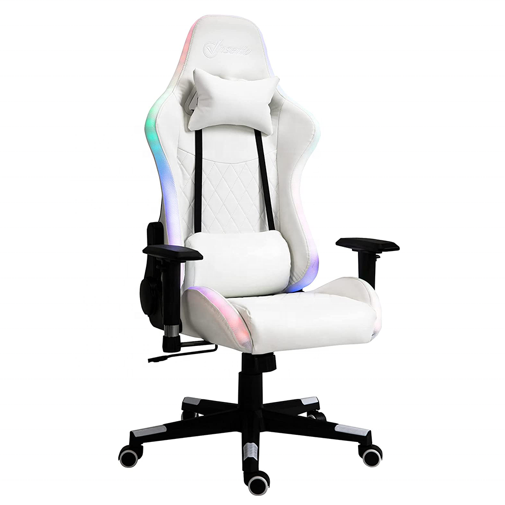 white led rgb lighting computer PC game chair massage silla gamer customized led light gaming chair with lights and speakers