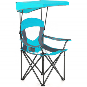 factory direct heavy duty waterproof oxford beach chair oversize folding fishing camping chair with shade canopy