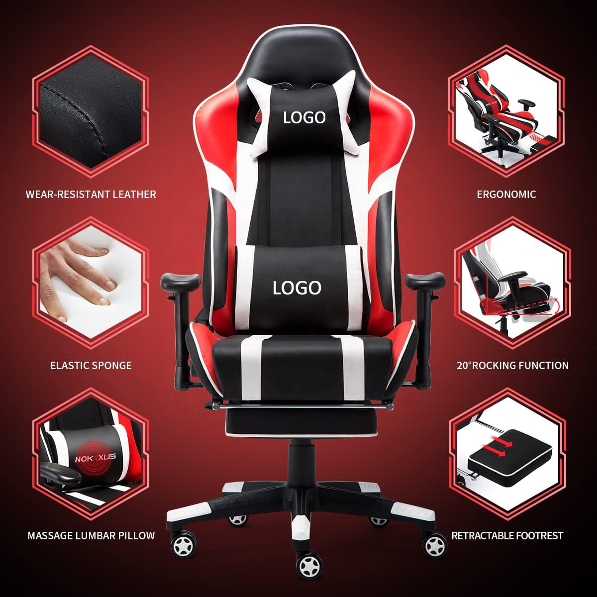 JL wholesale price red hot Kurwait real leather silla gamer rocker e-sports gaming chair 3d professional pc chair for gamer