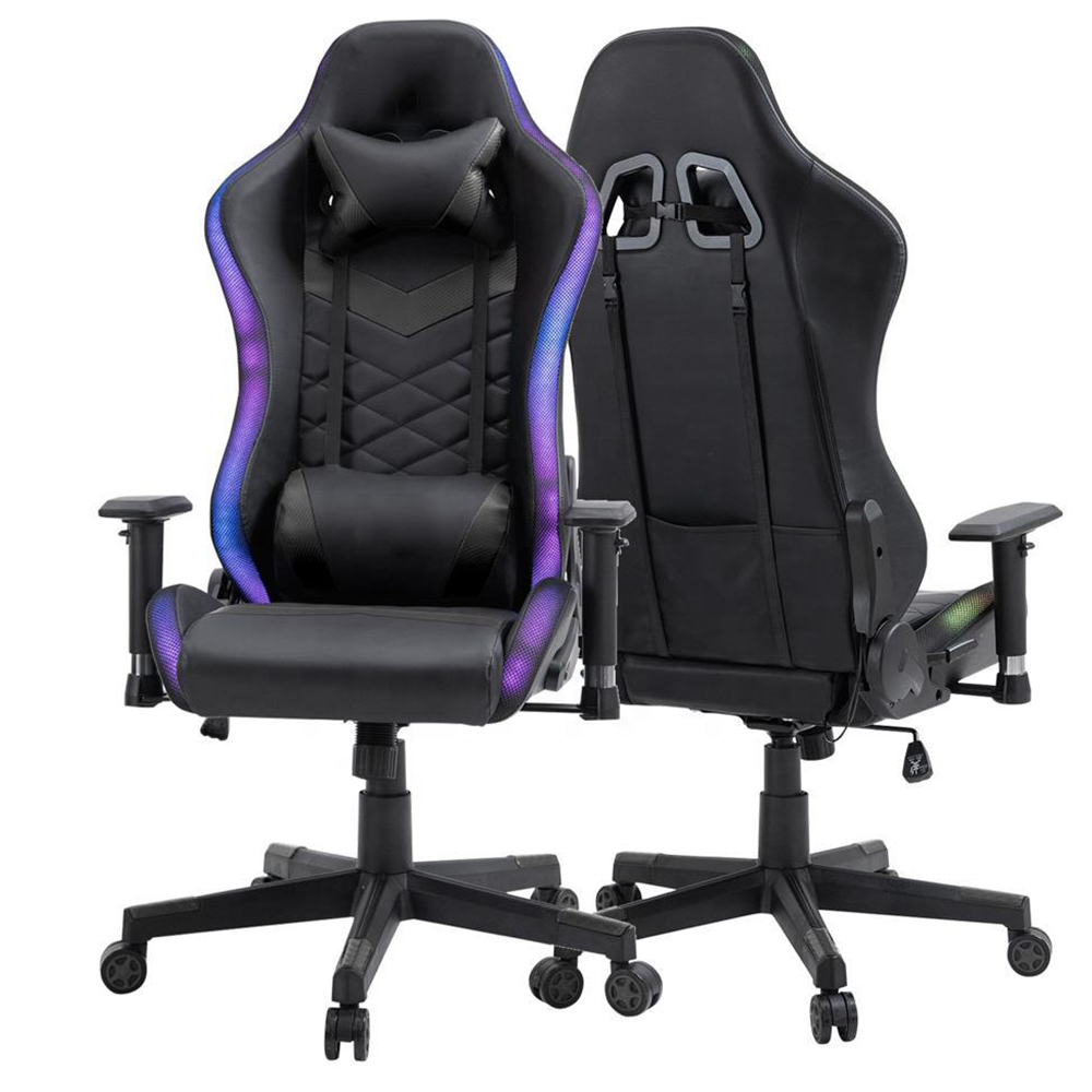 JL high quality foam density racing elite game pc rgb silla gaming chair best cheap led colorful gamer chair for adult black