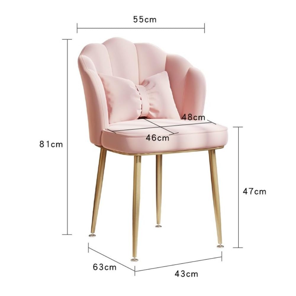 New design easy to assemble pink ribbon cushion soft comfy dining large chair living room petal shell chairs off chair for bar