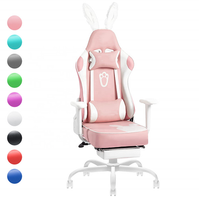 JL best cheap gift lovely pink silla gamer chair rosa pc computer gamer room women cute cat gaming chair with bunny ear