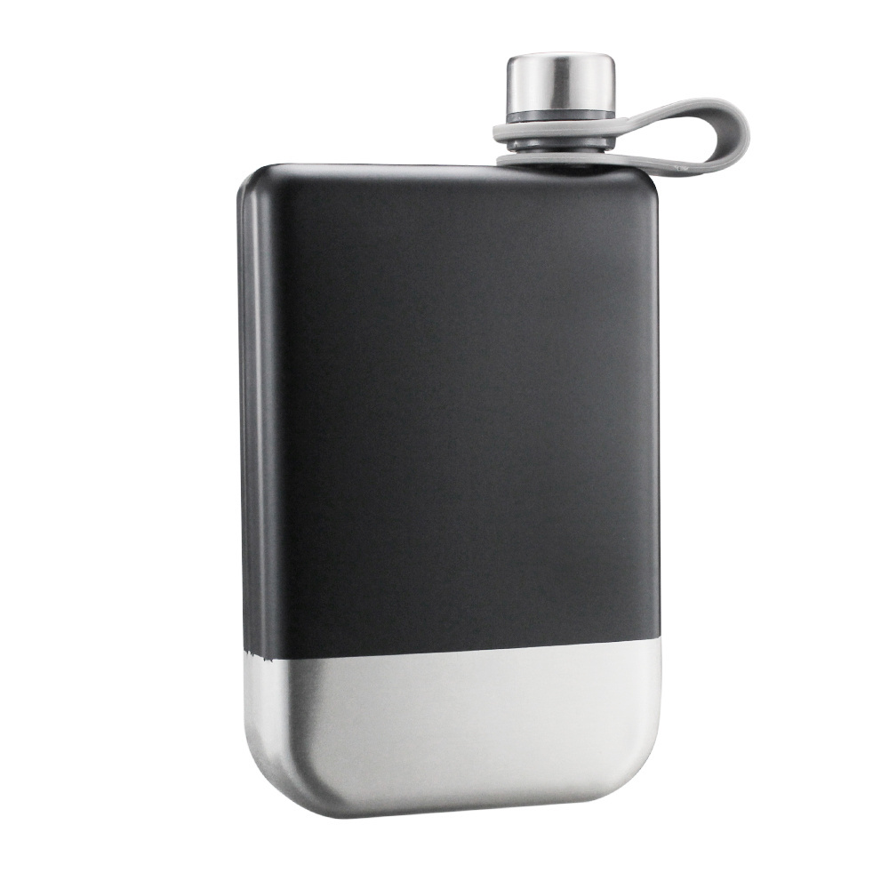 Outdoor Flat Wine Bottle Square Shaped 304 Stainless Steel 9oz Hip Flask