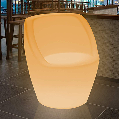 outdoor furniture LED luminous bench modern garden plastic light up bar chair stools