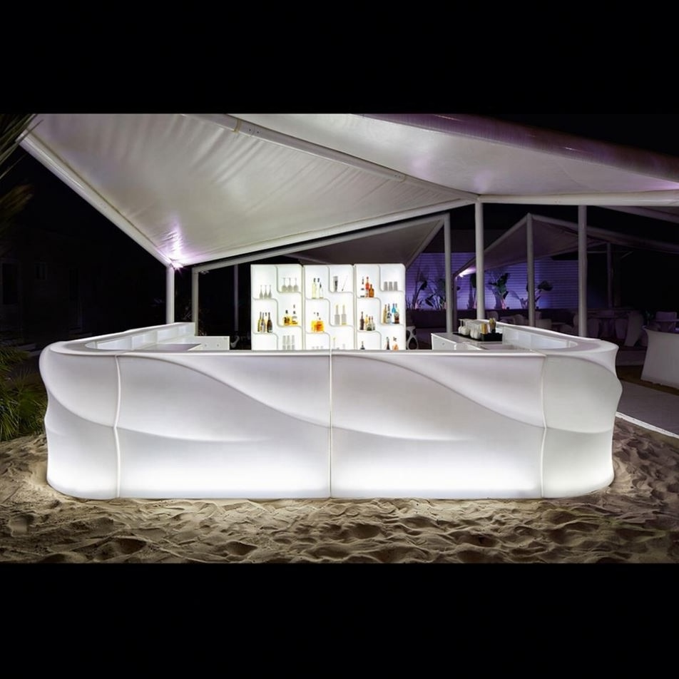 Night club lighting bar glowing illuminated led light table bar counter design