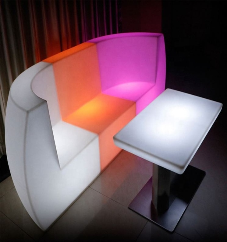 glow events party wedding Rechargeable LED Glowing Furniture 16 colors change LED Waterproof Outdoor LED Bar Stool