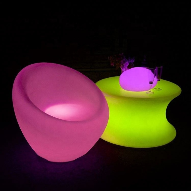 Smart Outdoor Lights Color Changing Bar Tables Modern LED Furniture Illuminated LED Bar Table and Chair Lighting Furniture