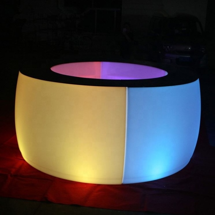 Night club lighting bar glowing illuminated led light table bar counter design