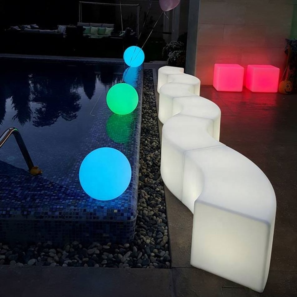 Battery Powered IP65 Waterproof UV 8 LED Globes Pool Lights