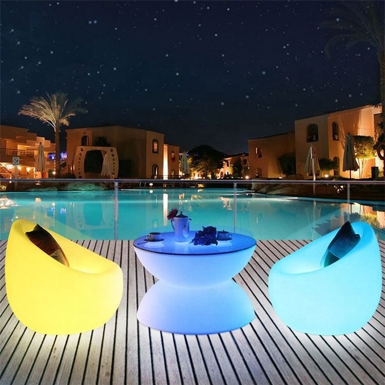 Garden decoration led illuminated /battery operated rechargeable Modern design led bar chair party led light cocktail table