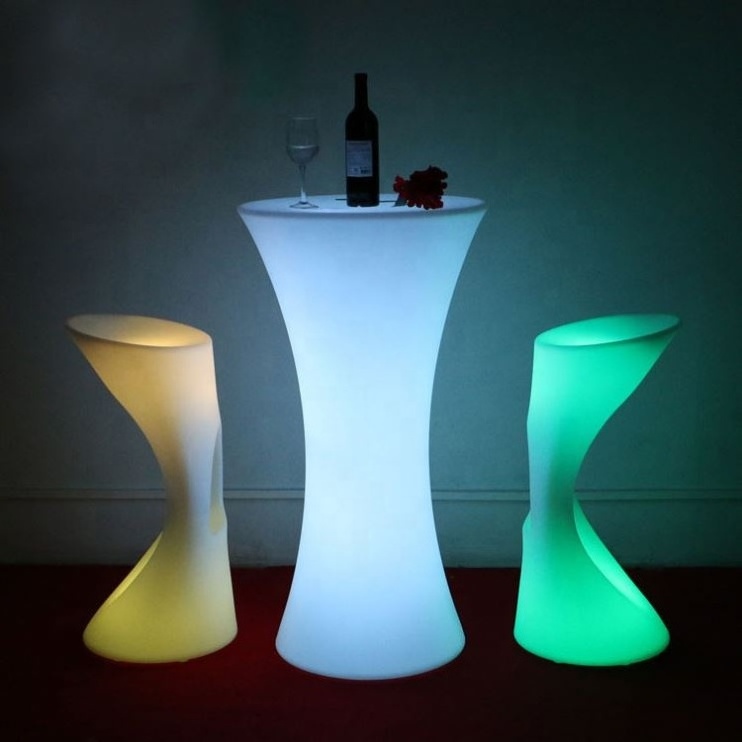 glow events party wedding Rechargeable LED Glowing Furniture 16 colors change LED Waterproof Outdoor LED Bar Stool