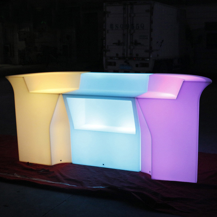 Night club lighting bar glowing illuminated led light table bar counter design