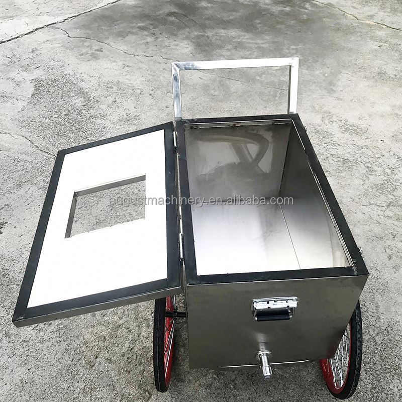 Electric Cargo Tricycle Accessories Push Ice Cream Cart Pink Outdoor Mobile Refrigerated Truck