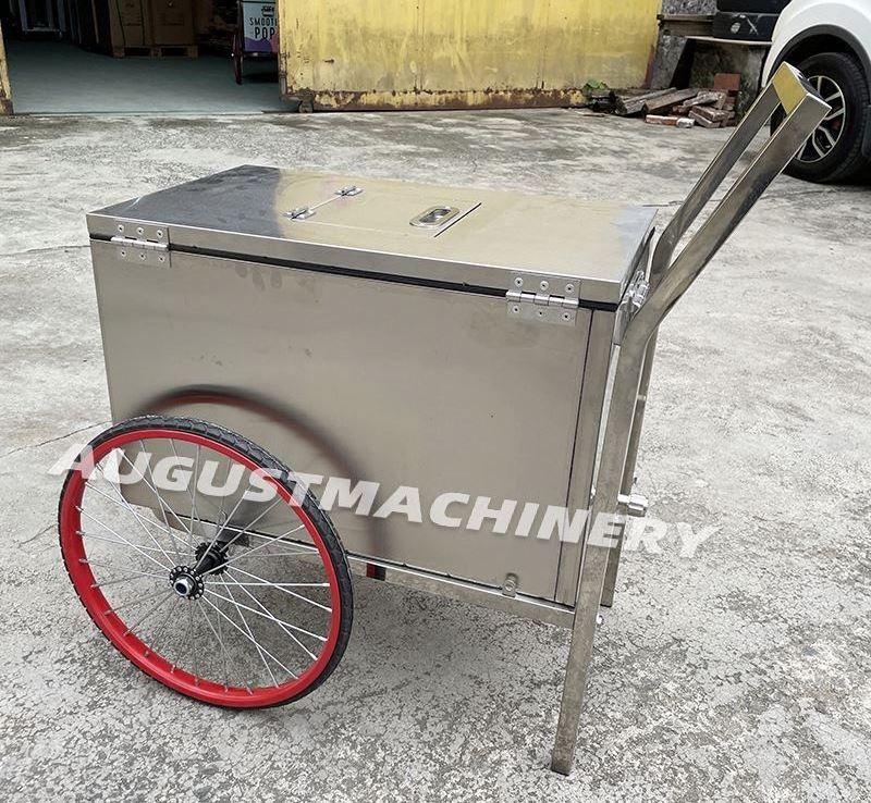 Electric Cargo Tricycle Accessories Push Ice Cream Cart Pink Outdoor Mobile Refrigerated Truck