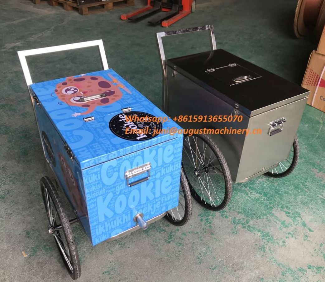 Electric Cargo Tricycle Accessories Push Ice Cream Cart Pink Outdoor Mobile Refrigerated Truck