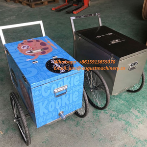 Commercial beach ice cream cart trailer mobile food truck hand push cart portable ice cream mini food cart kiosk