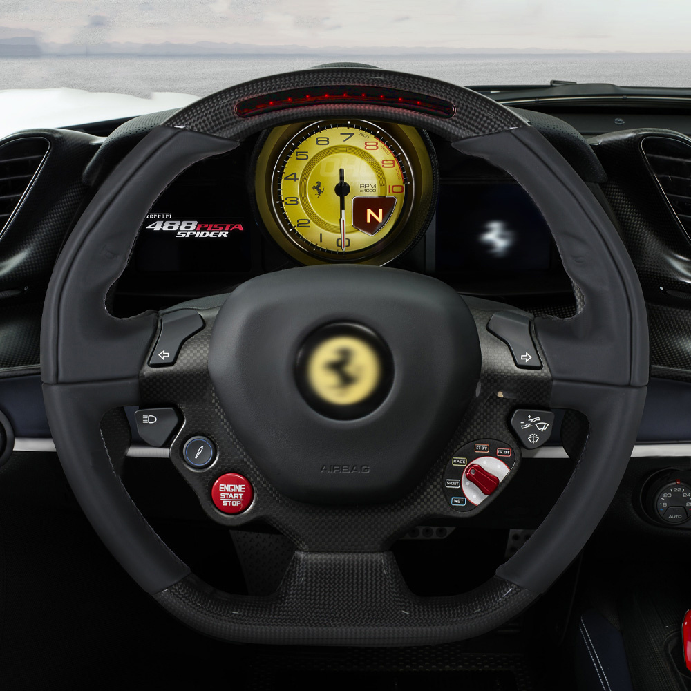 LED Sport Carbon Lenkrad Compatible with Ferrari 458 488 Parts Real Carbon fiber steering wheel