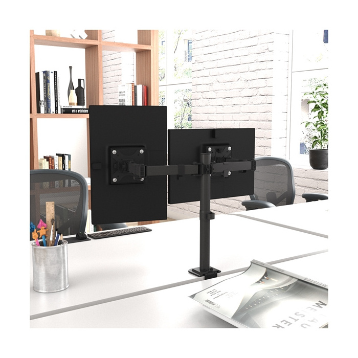 AUKI Dual Computer Monitor Mounts Up To 17.6 lbs Monitor Arm Steel And Plastic Material 32Inch  Vesa Arm