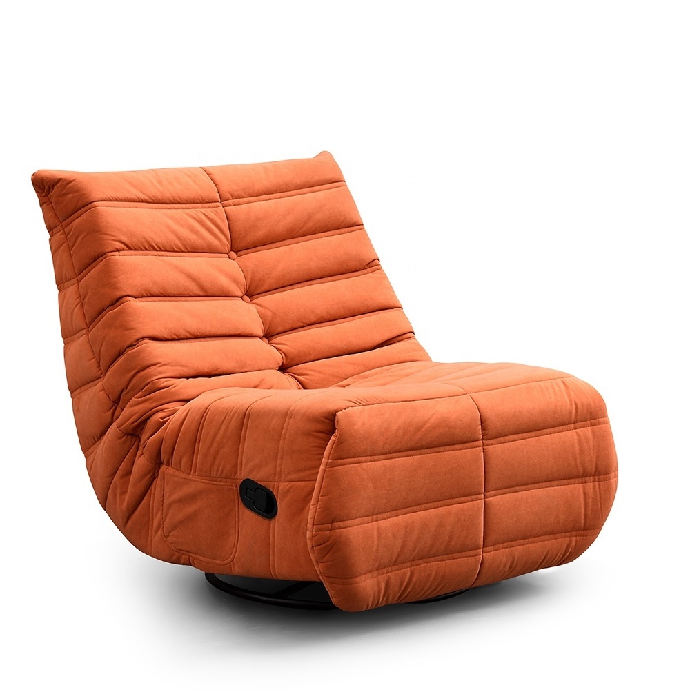 Custom leisure comfortable orange manual restaurant sofa recliner chair sofa for living room