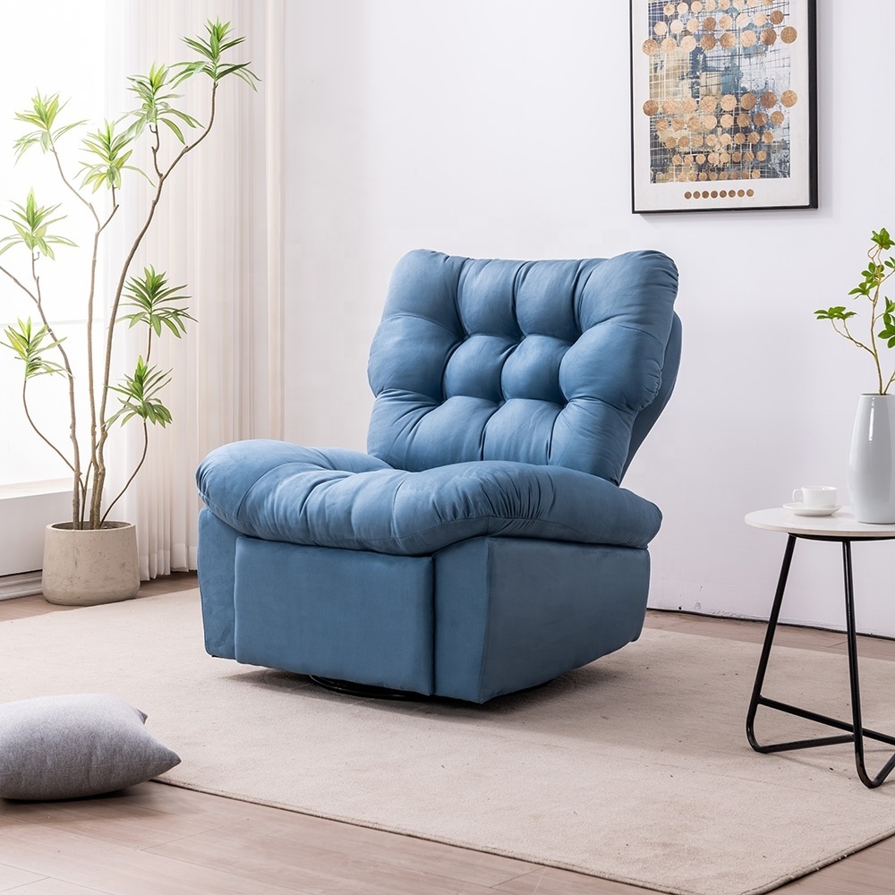 Modern Leisure Nap Cloud Style Recliner Chair Set Electric Reclining Sofa with Extendable Feature Upholstered in Suede Fabric