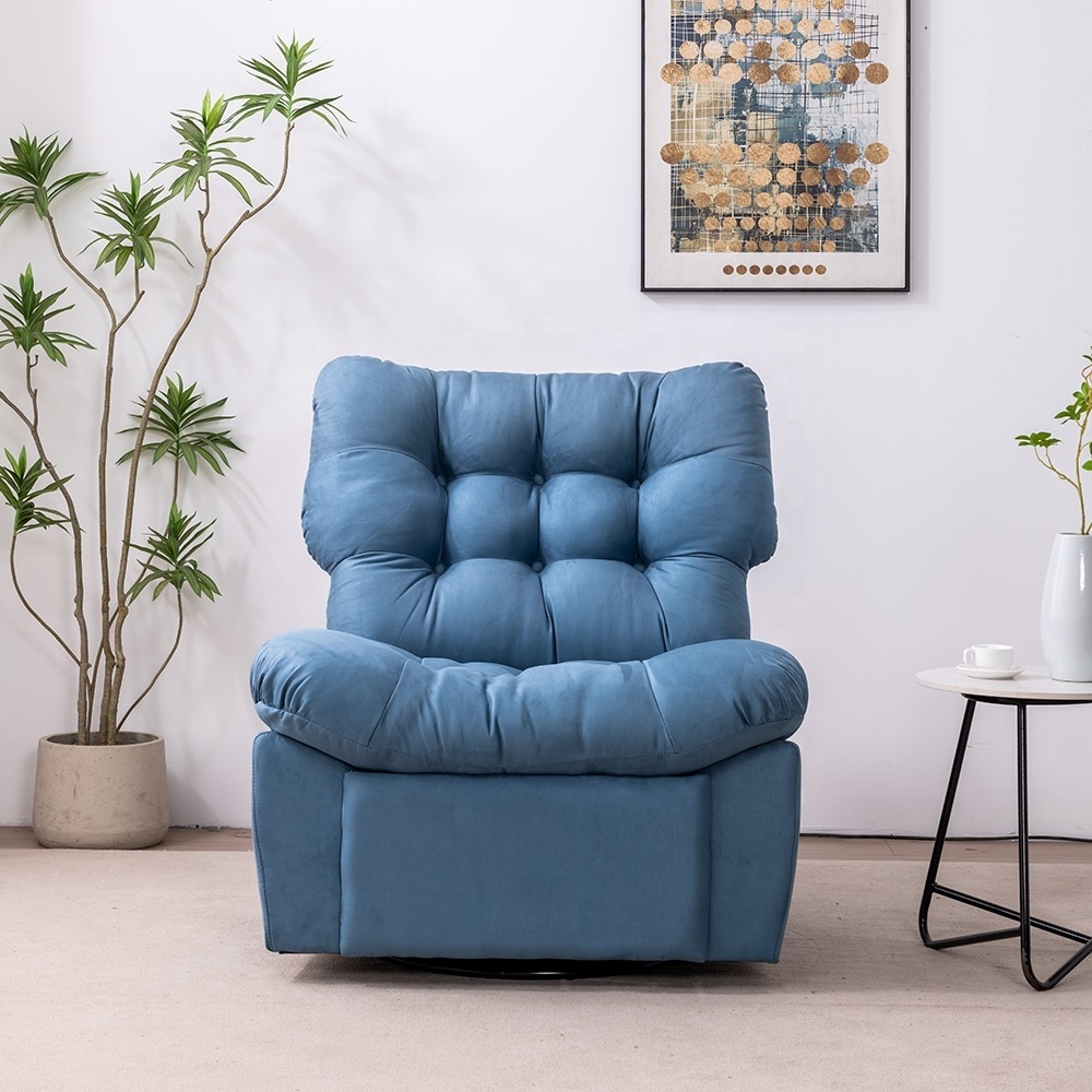 Modern Leisure Nap Cloud Style Recliner Chair Set Electric Reclining Sofa with Extendable Feature Upholstered in Suede Fabric