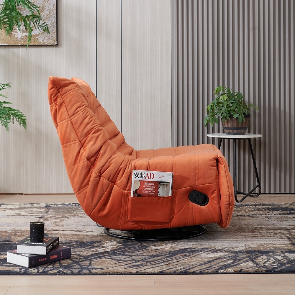 Custom leisure comfortable orange manual restaurant sofa recliner chair sofa for living room