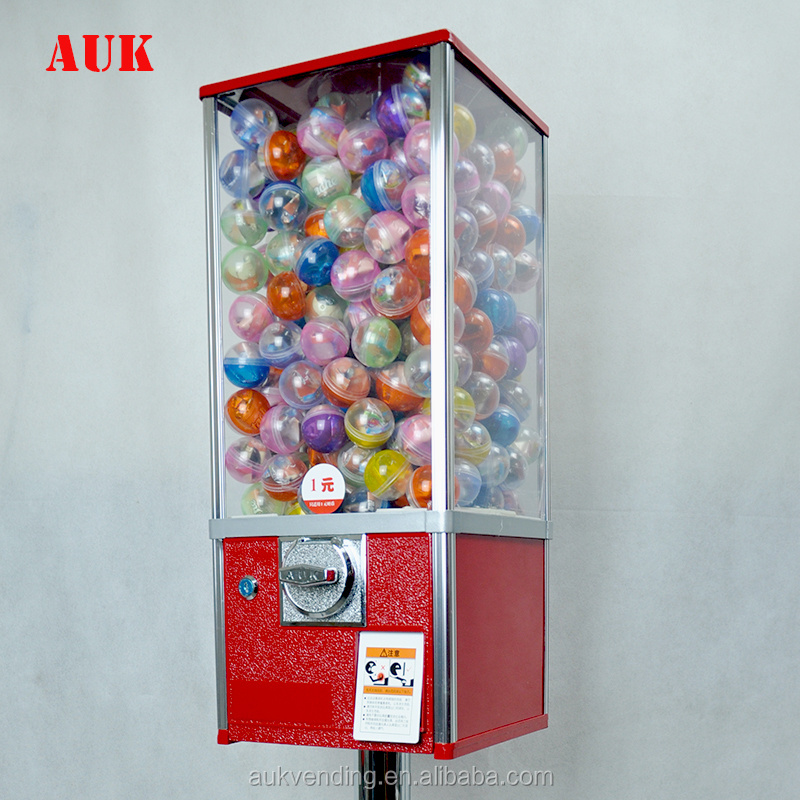 Mechanical capsule toy candy gumball vending machine with chrome stand