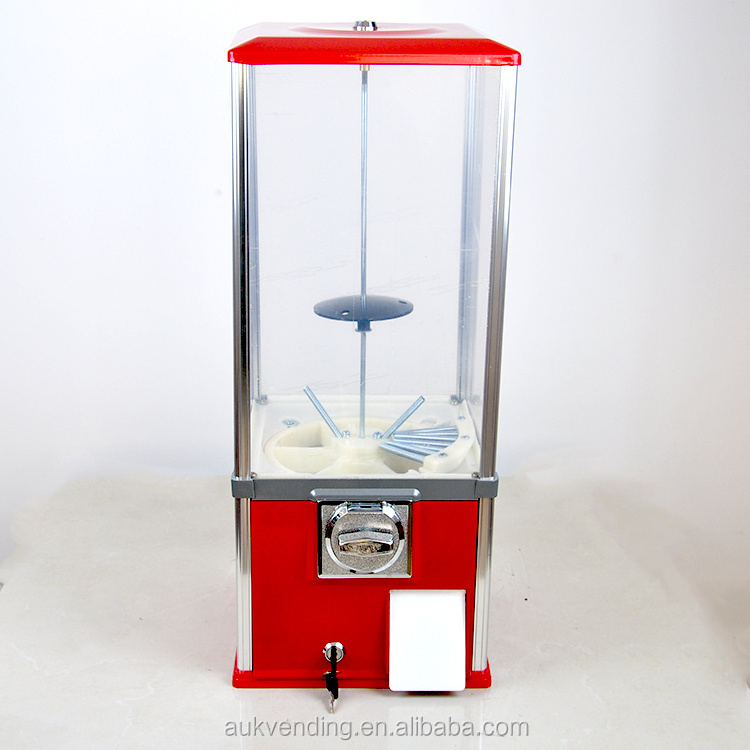 Mechanical capsule toy candy gumball vending machine with chrome stand