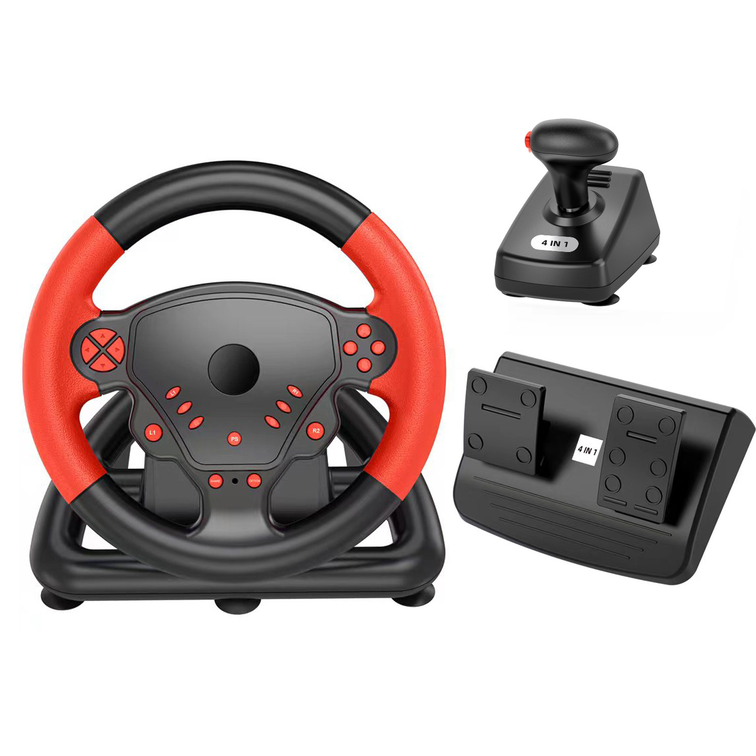 Hot Selling 4 in 1 Volante Gaming PC Racing Wheel Volantes Para PS4 Steering Wheel for PC Volante PS3