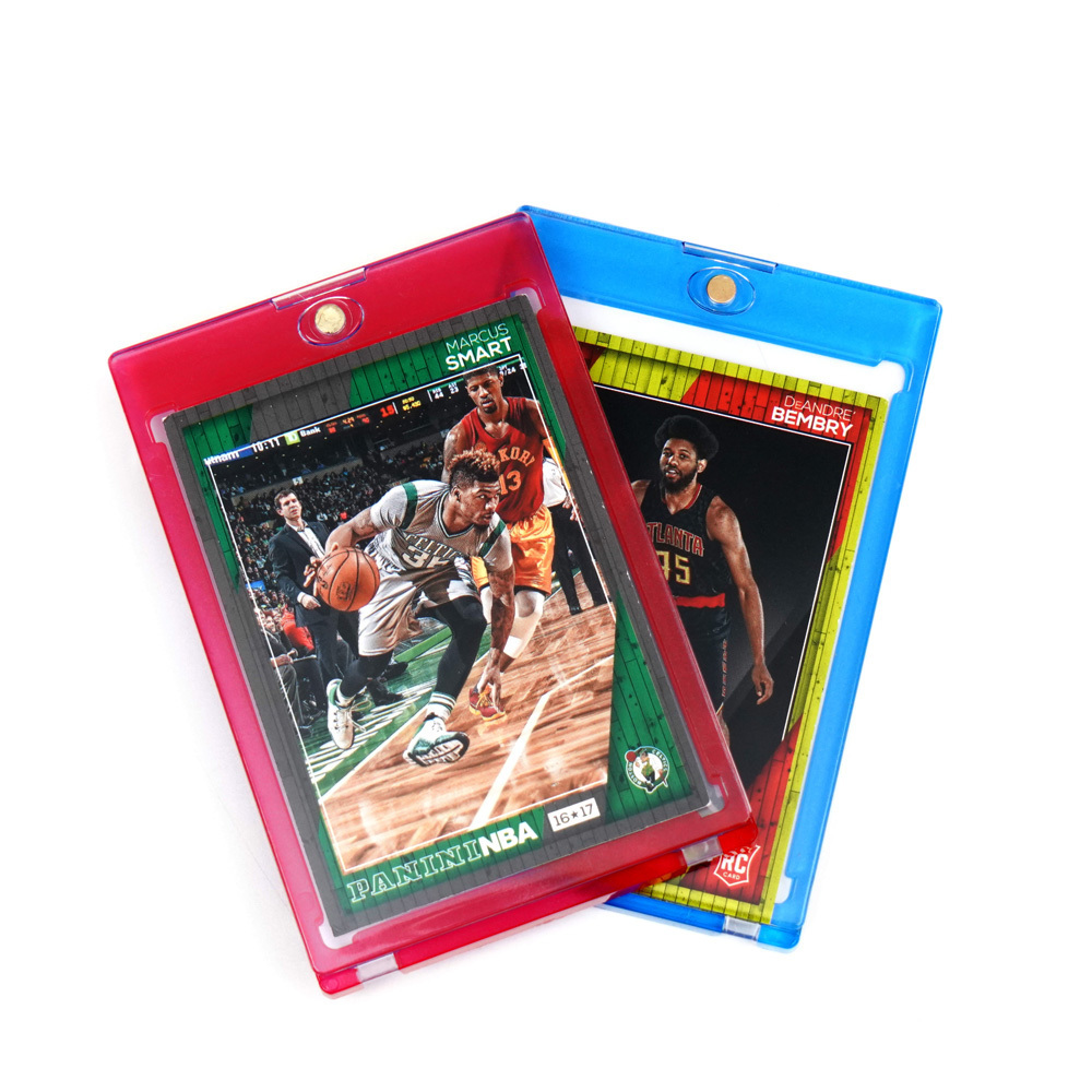 Custom 35pt Magnetic Card Holder ONE-TOUCH Holder Cases - Holds Regular Baseball, Football, Hockey Cards Protector & Display