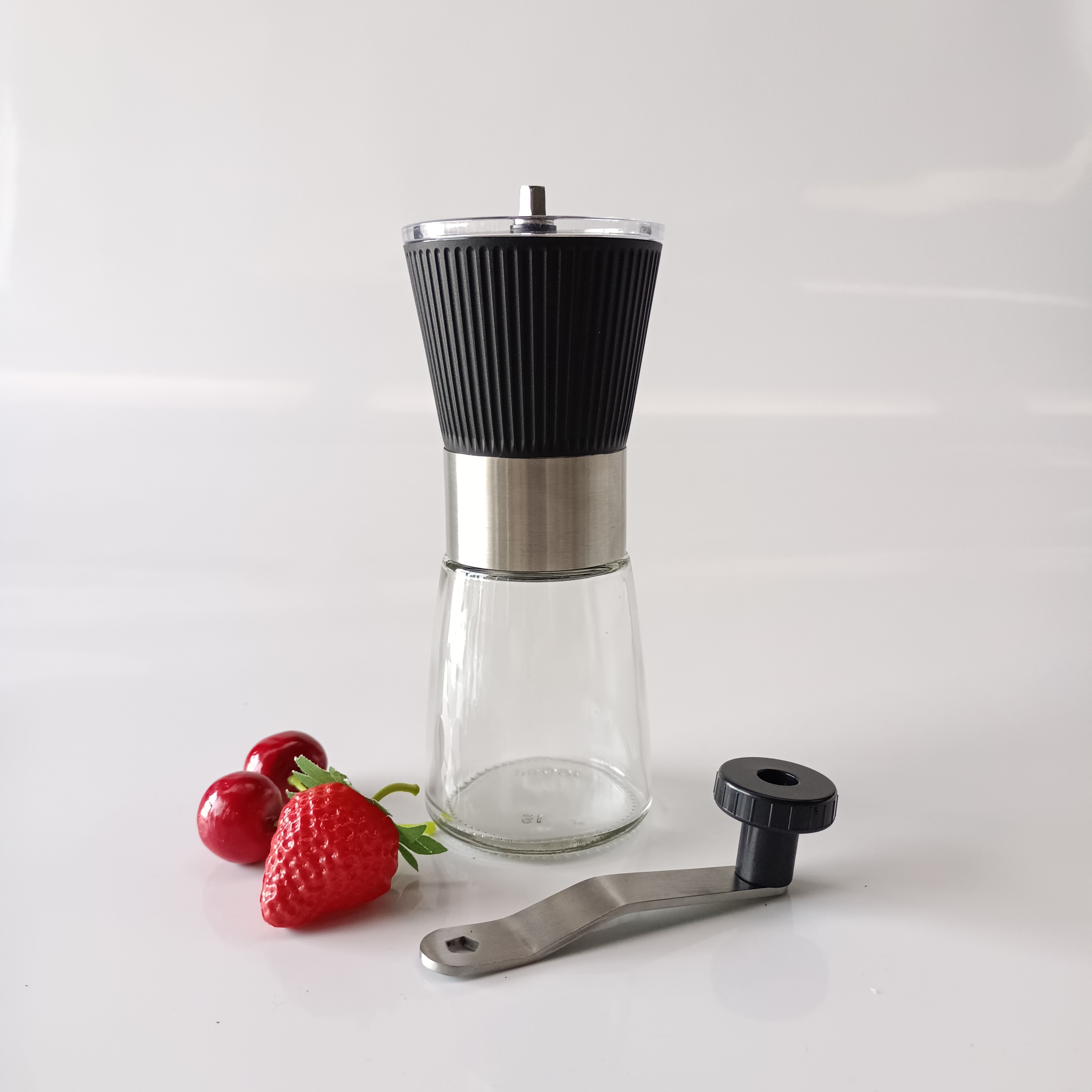 Modern New Design Coffee Bean Grinders Kitchen Use Manual Coffee Mill with Premium Glass Chamber