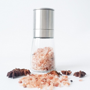 Kitchen Manual Glass Salt Pepper Grinder With Glass Jar and Adjustable Ceramic Grinding Core