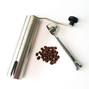 Small moq stainless steel manual coffee grinder manual coffee grinder with adjustable ceramic burr