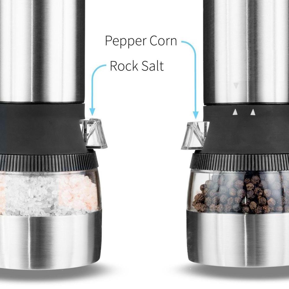 Hot-selling Electric Stainless Steel automatic Salt and Pepper Grinder for kitchen spice grinding