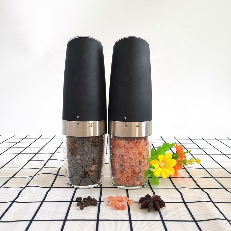 Hot Selling Automatic Gravity Pepper Mill Battery Operated Electric Salt And Pepper Grinder Mill Set