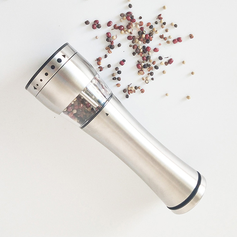 Electric Salt and Pepper Grinder Set-Battery Operated Stainless Steel Spice Mills with Light