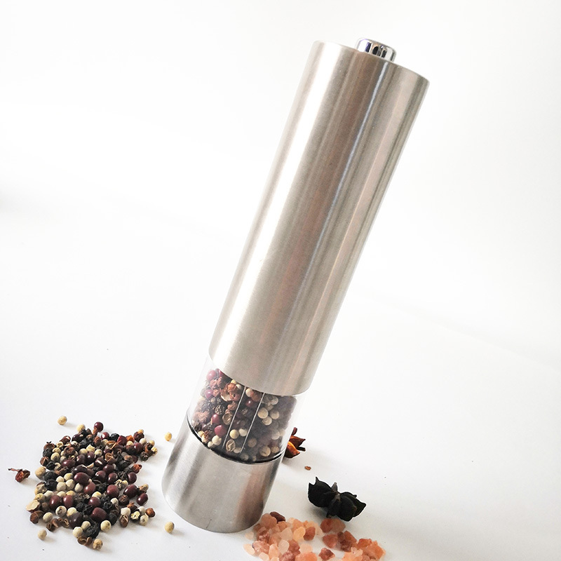 Custom electric adjustable mill and grinder set stainless steel ceramic salt and pepper shakers