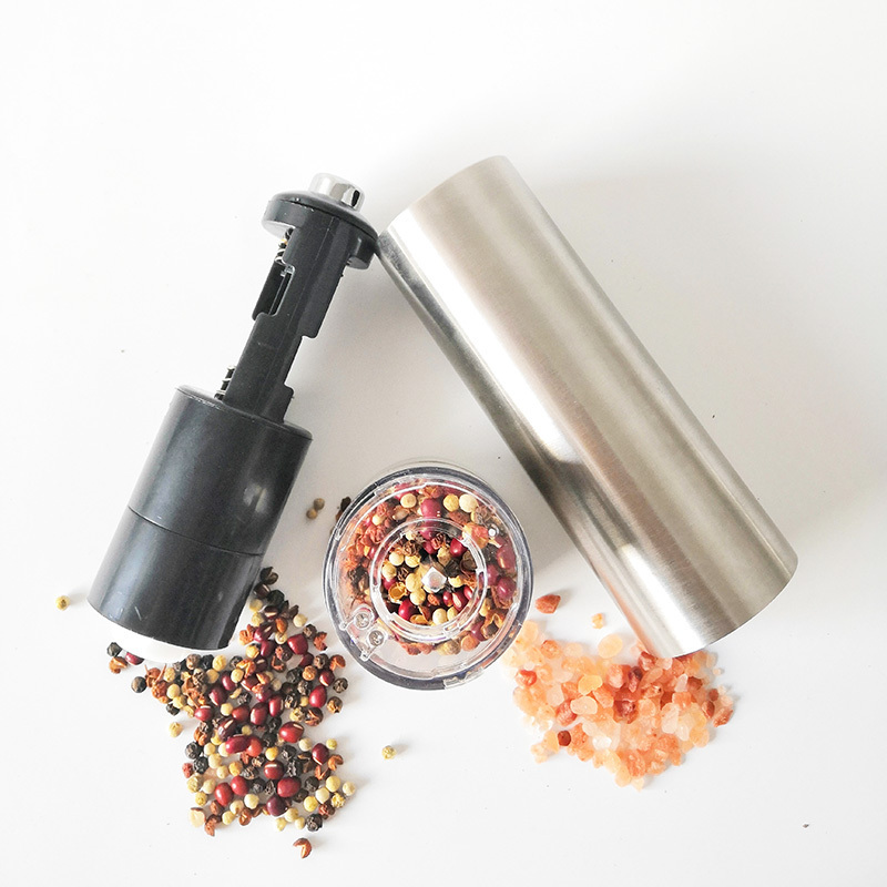 Custom electric adjustable mill and grinder set stainless steel ceramic salt and pepper shakers