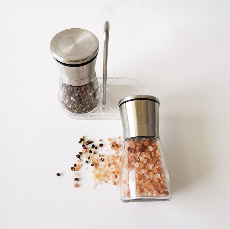 Wholesale Glass Manual Salt Pepper Mill Stainless Steel Pepper Grinder with Ceramic Core