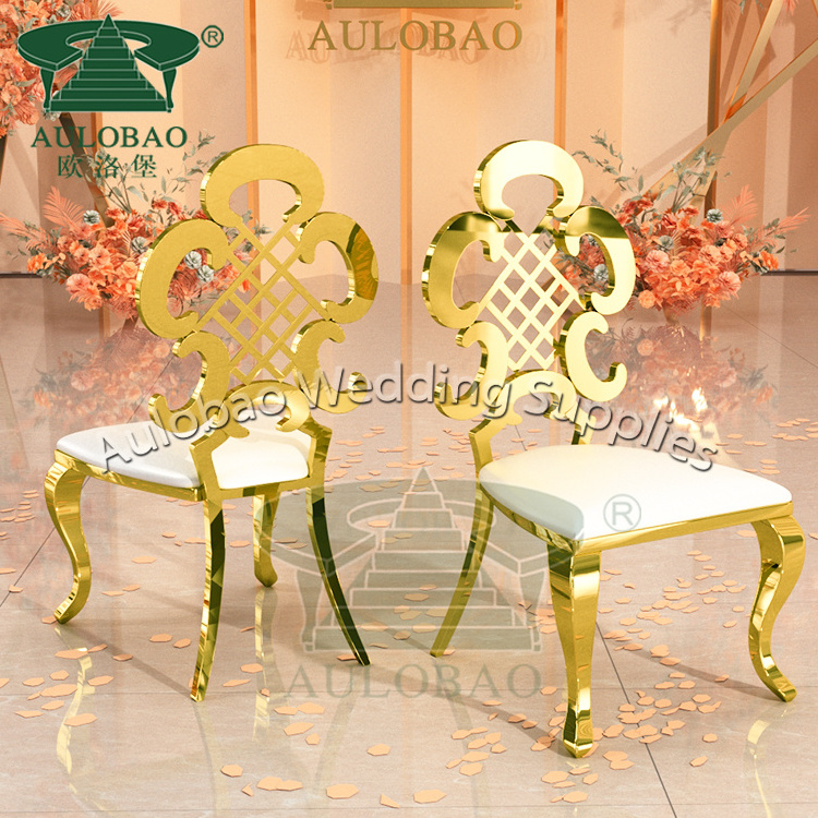 Special design luxury gold stainless steel high back king throne chair wedding rental