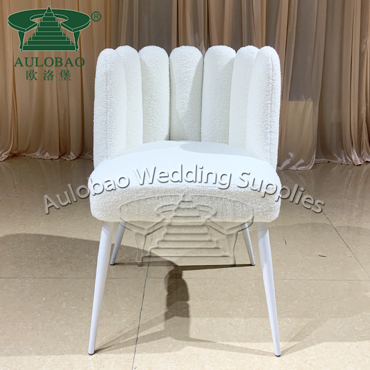 Hotel Wedding White Fabric Upholstery Dining Chair For Banquet Hall