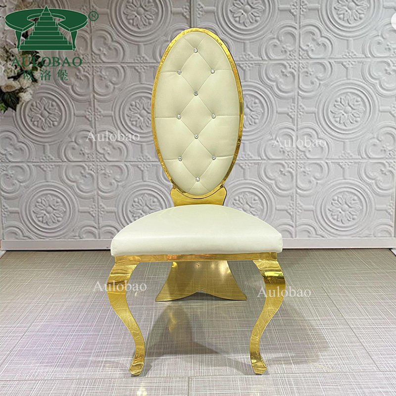 luxury new design fishtai gold metal party rental stainless steel wedding chair