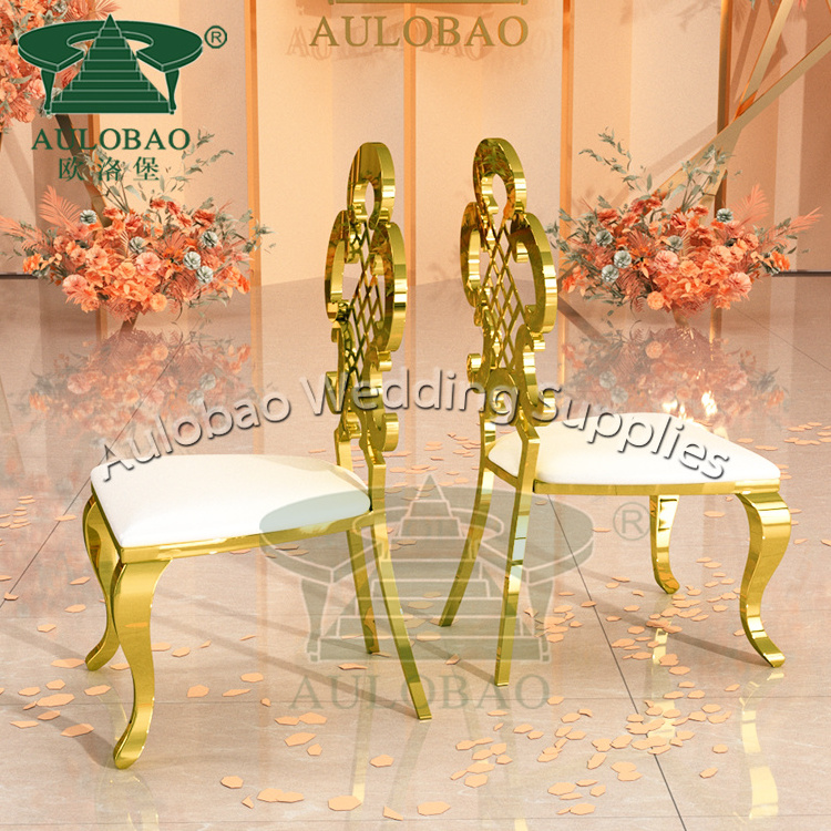 Special design luxury gold stainless steel high back king throne chair wedding rental