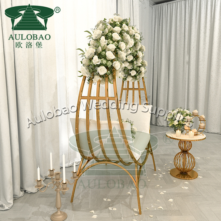 Bride and groom luxury stainless steel egg pod chair with stand