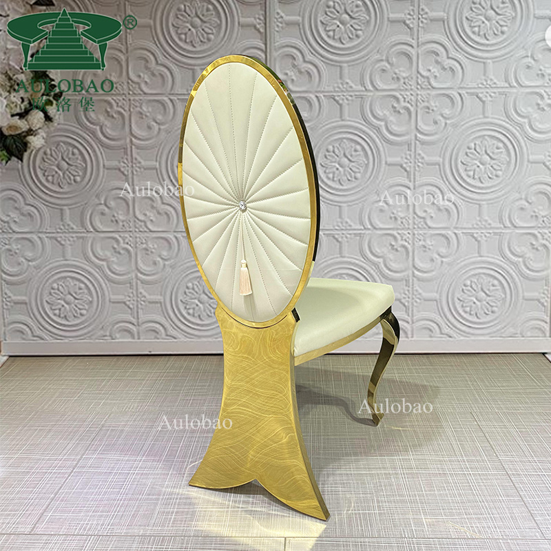 luxury new design fishtai gold metal party rental stainless steel wedding chair