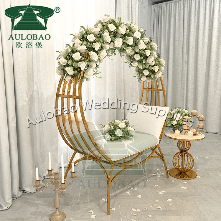 Modern Design Birdcage Banquet Dining Chair Golden Stainless Steel Royal Hotel Chair Wedding Chair