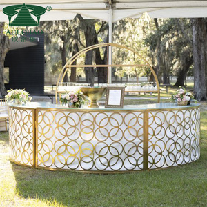 Outdoor furniture metal frame semi circle bar counter for wedding