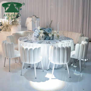 Hotel Wedding White Fabric Upholstery Dining Chair For Banquet Hall